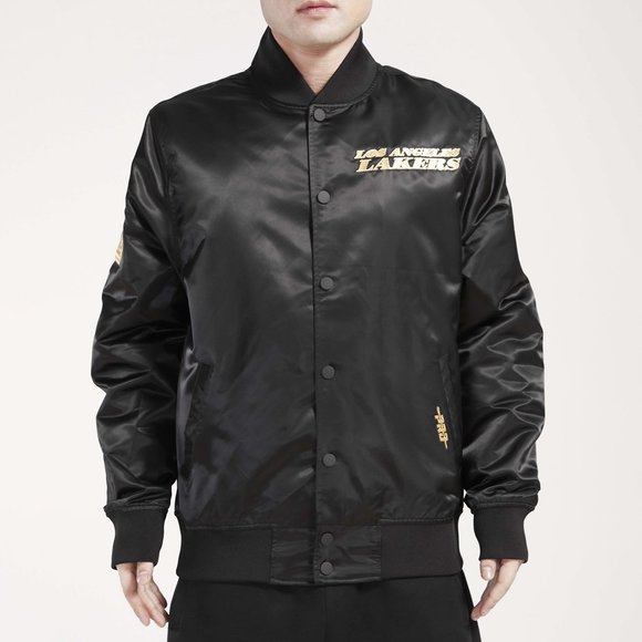 Pro Standard Men's Los Angeles Lakers Satin Jacket Black Size L NEW WITH TAGS! - Picture 1 of 5